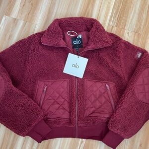 ALO Yoga Maroon Sherpa Jacket